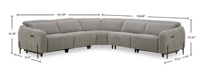 Sofa sectionnel à inclinaison électrique Caprice 5 pièces avec appuie-têtes électriques - truffe | CAPRGSEC