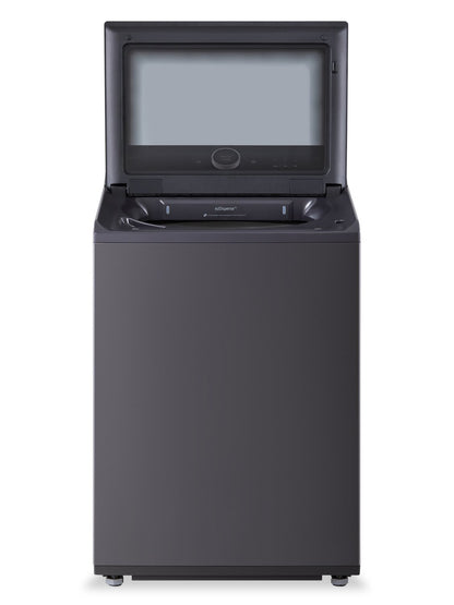 Laveuse intelligente haute efficacité LG à chargement par le haut de 6,3 pi³ - acier noir - WT8600CB | LG 6.3 Cu. Ft. Smart Top-Load High-Efficiency Washer - Black Steel - WT8600CB
