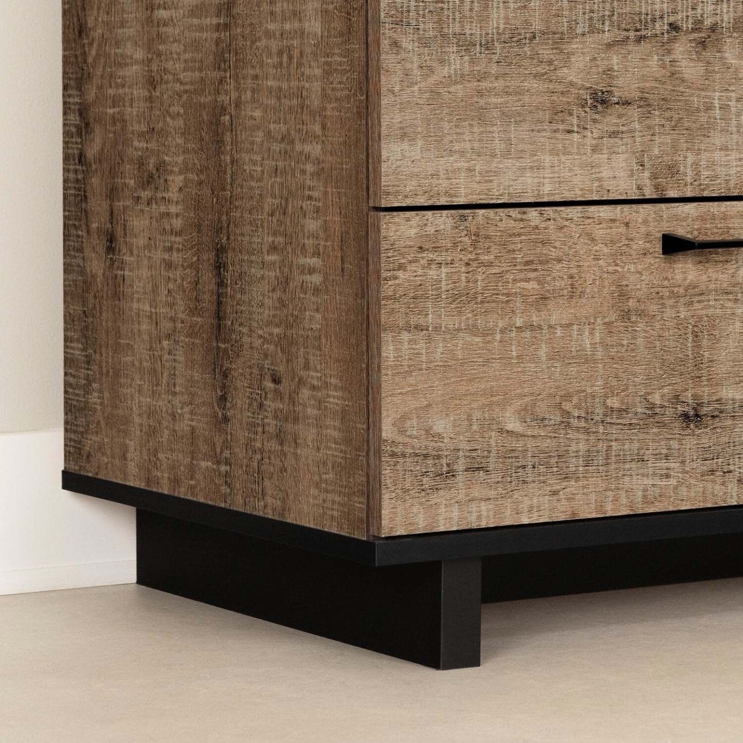 Table de chevet Everley à 2 tiroirs avec ports USB, 19,5 L x 22,5 - Marron | Table de nuit Everley de 19,5 po (L) x 22,5 po à 2 tiroirs avec ports USB - brune