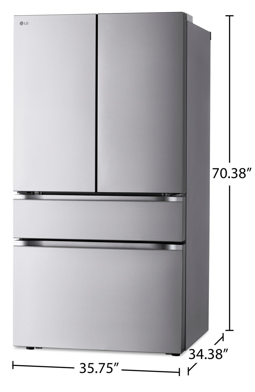 LG 36 30 Cu. Fort. Réfrigérateur à portes françaises - Acier inoxydable anti-taches - LF30S8210S | Réfrigérateur LG de 30 pi³ et de 36 po à portes françaises - acier inoxydable résistant aux traces - LF30S…