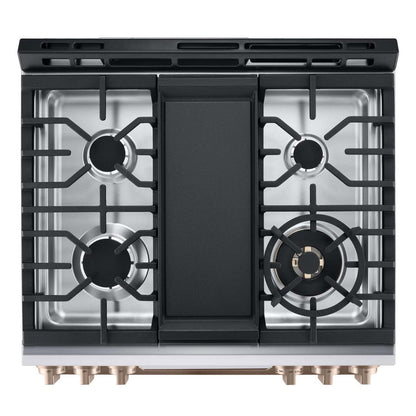 LG Studio 6,3 pi3 Cuisinière à gaz intelligente InstaViewMD avec friture à air - essence blanche - LSGS6338N | Cuisinière à gaz intelligente LG Studio de 6,3 pi3 avec hublot InstaViewMD et friture à air - essence blanche - LSGS6338N | LSGS6338