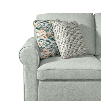 Scott Living Haven 3-Piece Right-Facing Chenille Fabric Cuddler Sleeper Sectional - bleu écume de mer | Sofa-lit sectionnel enveloppant de droite Haven de Scott Living 3 pièces en tissu de chenille - bleu écume de mer