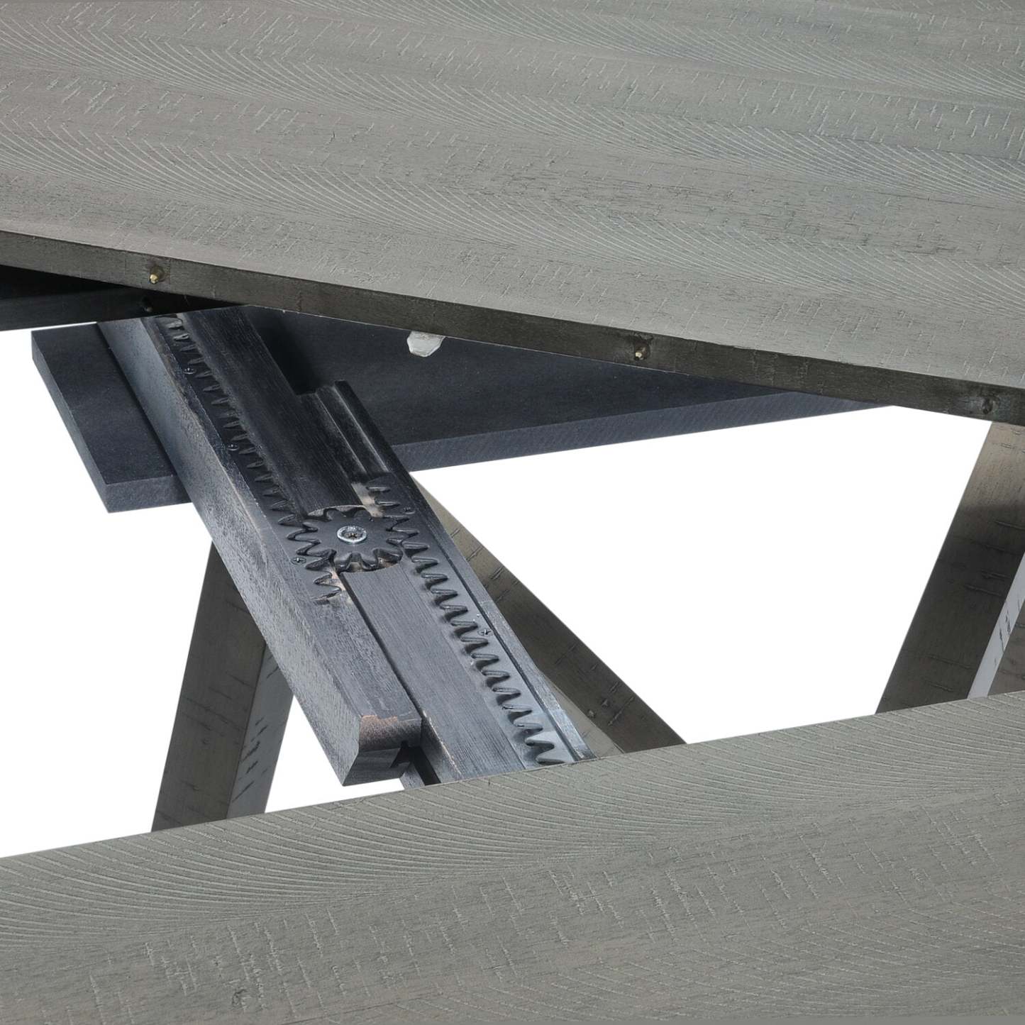 Ensemble de salle à manger Alto 7 pièces avec table ronde, rallonge de 48 po à 66 po (L), base à tréteaux et 6 chaises - gris