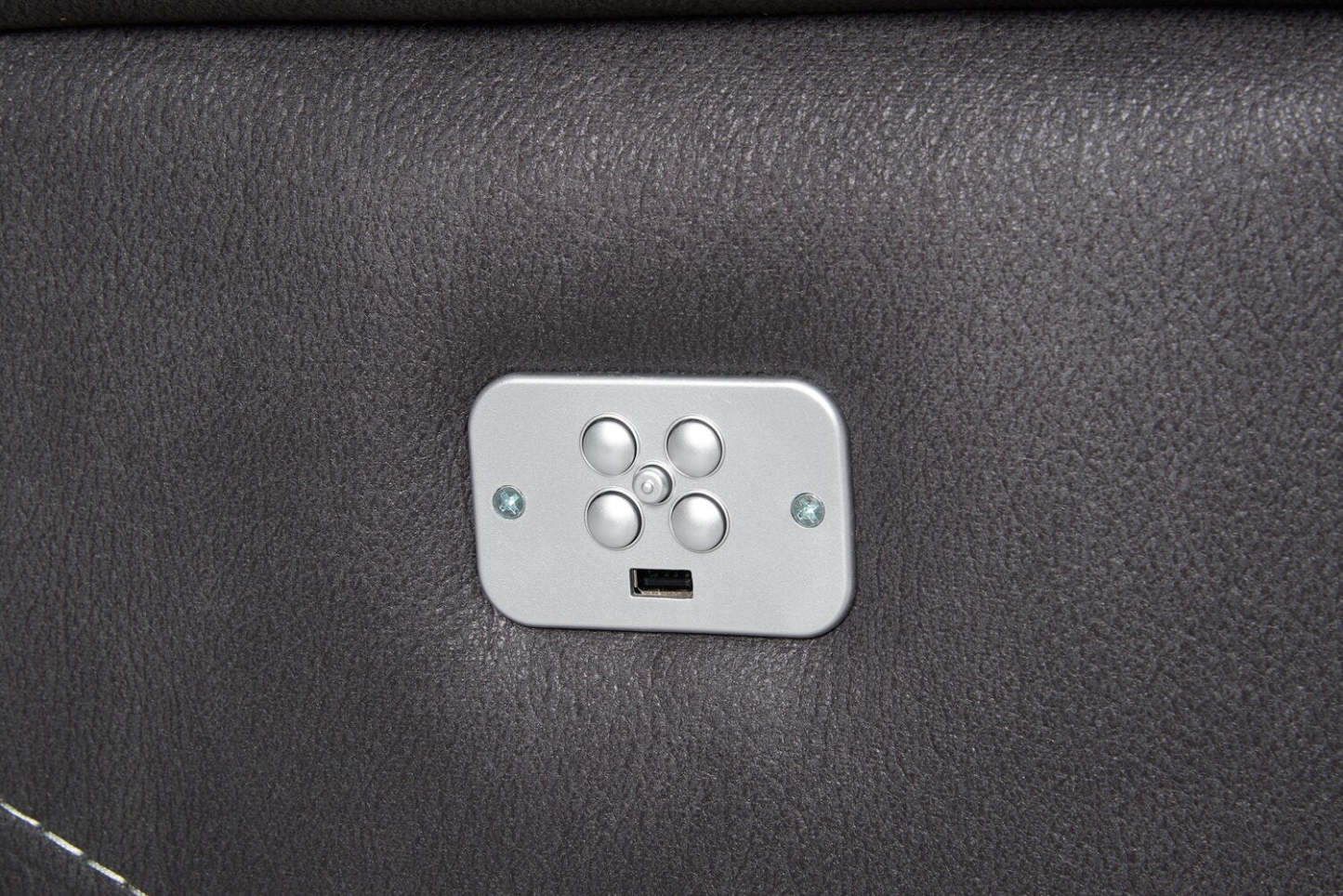 Sofa à inclinaison électrique Floy de 116,5 po en suédine avec appuie-têtes électriques et ports USB - gris
