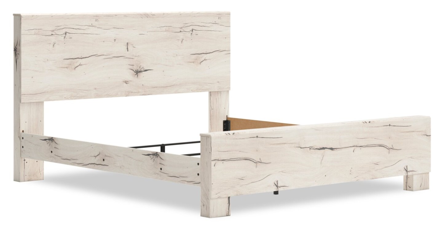 Tête de lit à panneau Derekson, blanc rustique - très grand lit | Tête de lit à panneaux Derekson, blanc rustique - format très grand lit