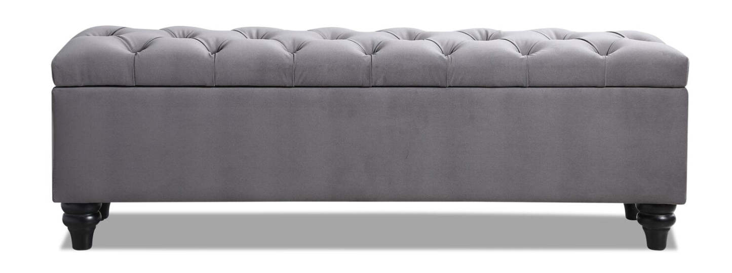 Sage 57 Storage Bench - Grey Velvet|Banc de rangement Sage de 57 po - velours gris