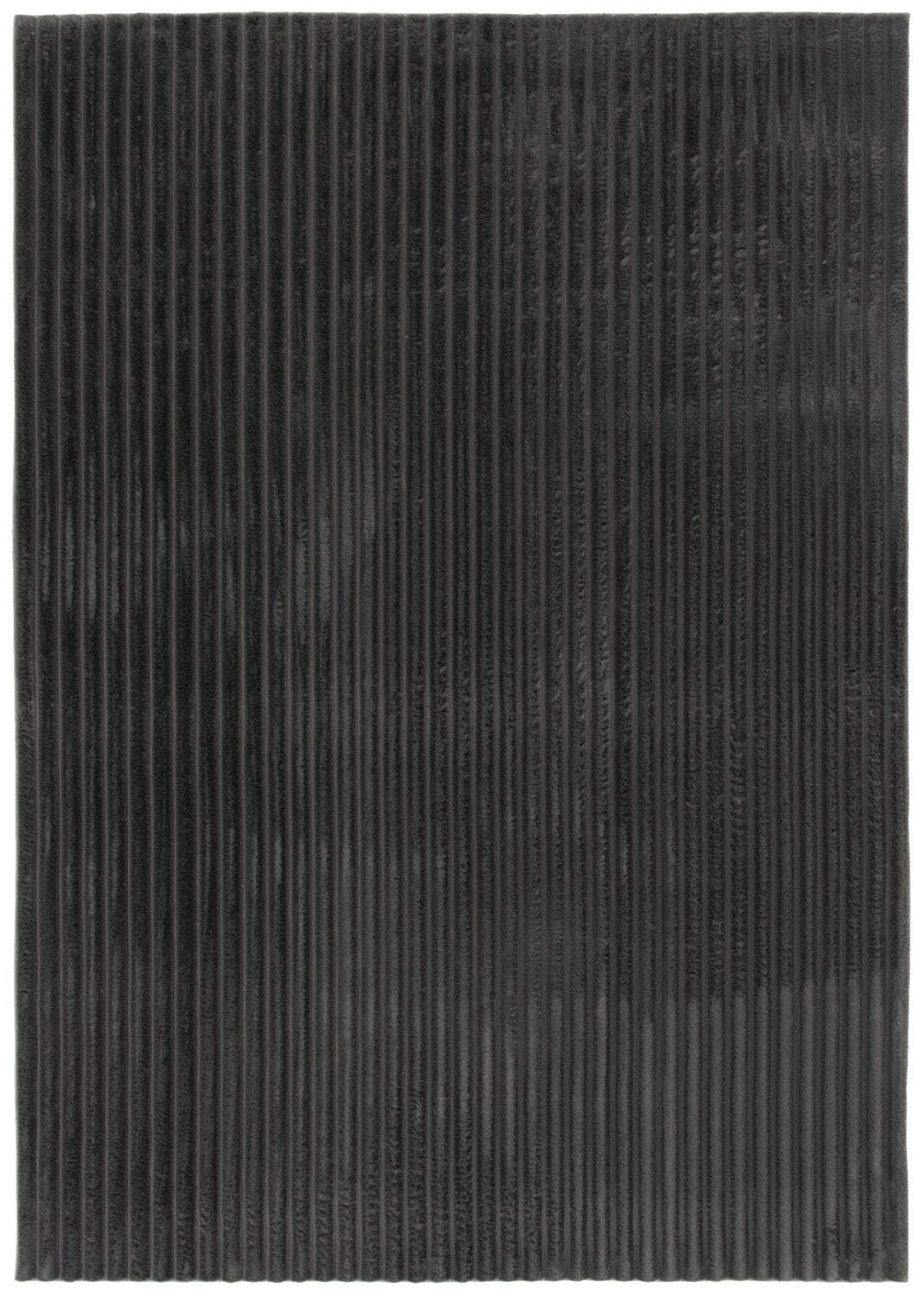 Tapis gris foncé en fausse fourrure Channel avec envers en mousse à mémoire de forme - 7' x 10' | Carpette Channel en fausse fourrure gris foncé avec revers en mousse à mémoire de forme - 7 pi x 10 pi