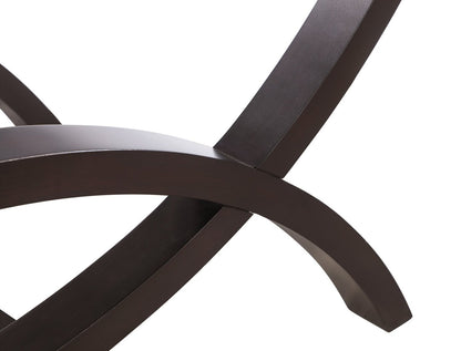 Ricci 48 Table de canapé moderne avec plateau en verre – Espresso avec pieds arqués | Table de salon moderne Ricci de 48 po avec dessus en verre - espresso avec pattes arquées