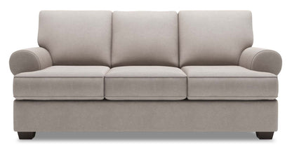 Fabriqué au Canada Canapé Personnalisable Roll 86 en Tissu d'Apparence Lin avec Accoudoirs Enroulés - Gris Pax Slate | Sofa-lit Roll de Sofa Lab de 86 po fabriqué au Canada en tissu d’apparence lin avec accoudoirs enroulés - gris Pax Slate | RO603049