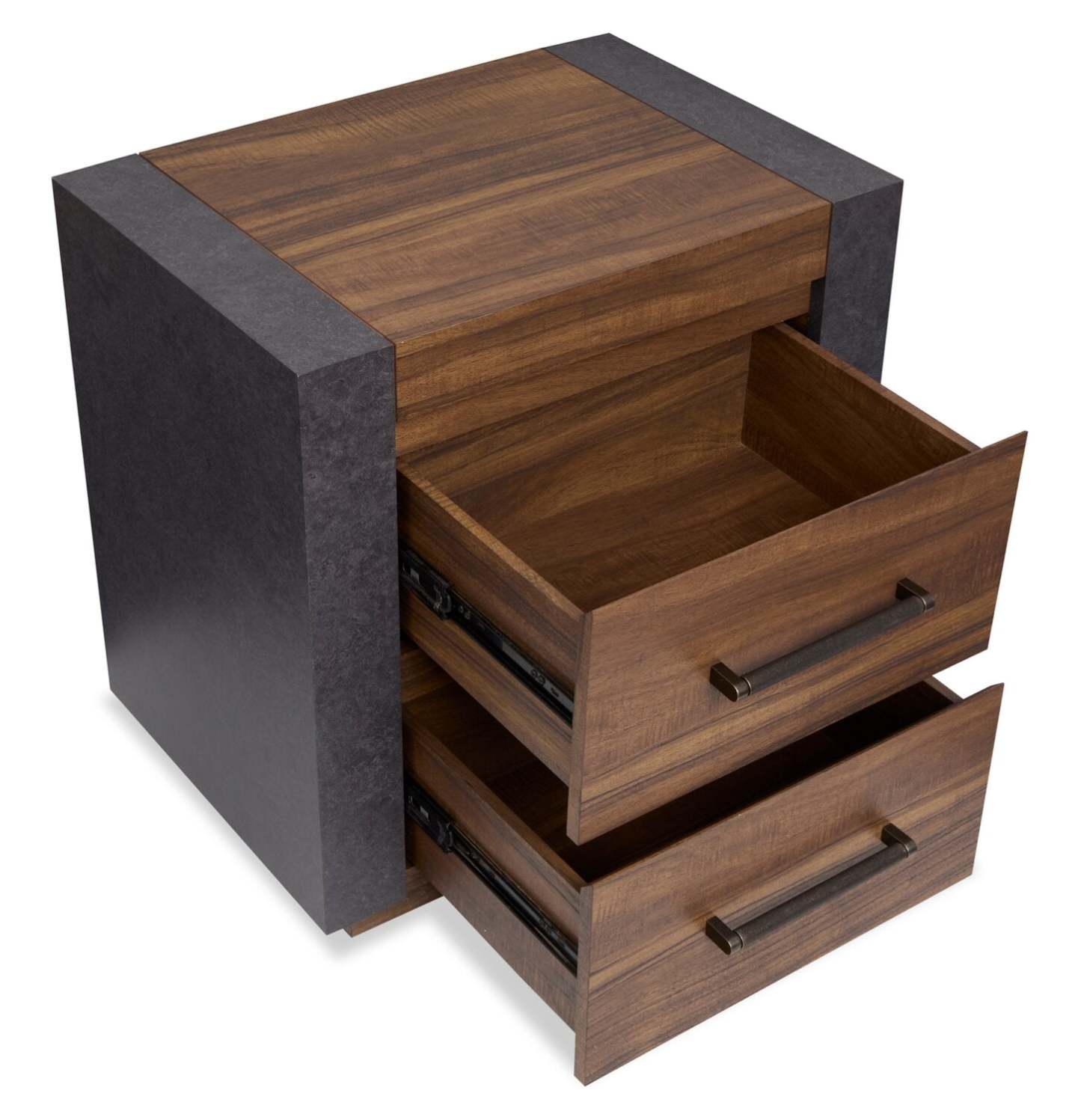 Table de nuit à 2 tiroirs Dante, 24 L x 24,3 H - Marron | Table de nuit Dante de 24 po (L) x 24,3 po (H) à 2 tiroirs - brune