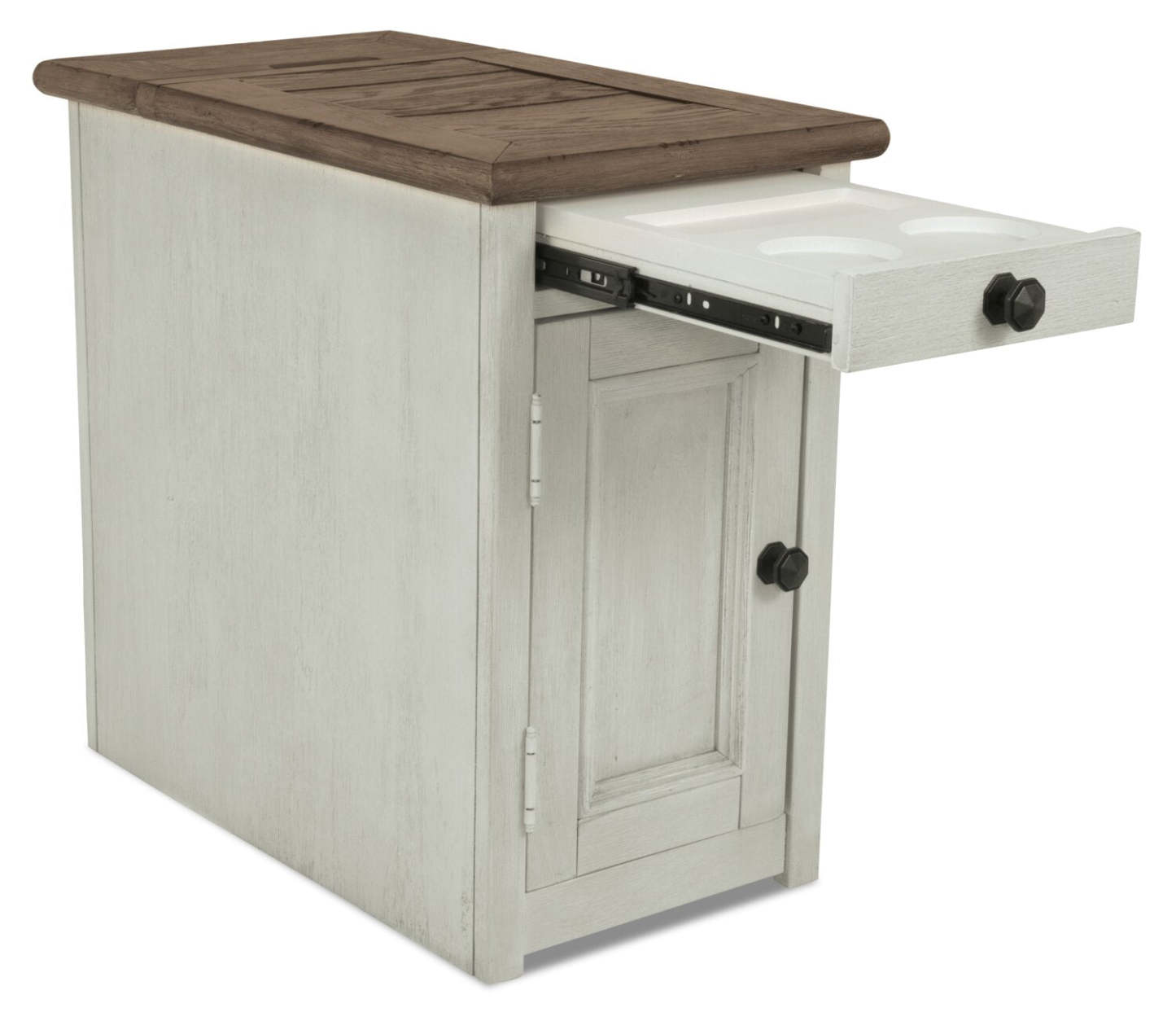 Colby 14 Rustic Chairside Table with Storage - Two Tone Wood|Table de fauteuil rustique Colby de 14 po avec rangement - bois deux teintes