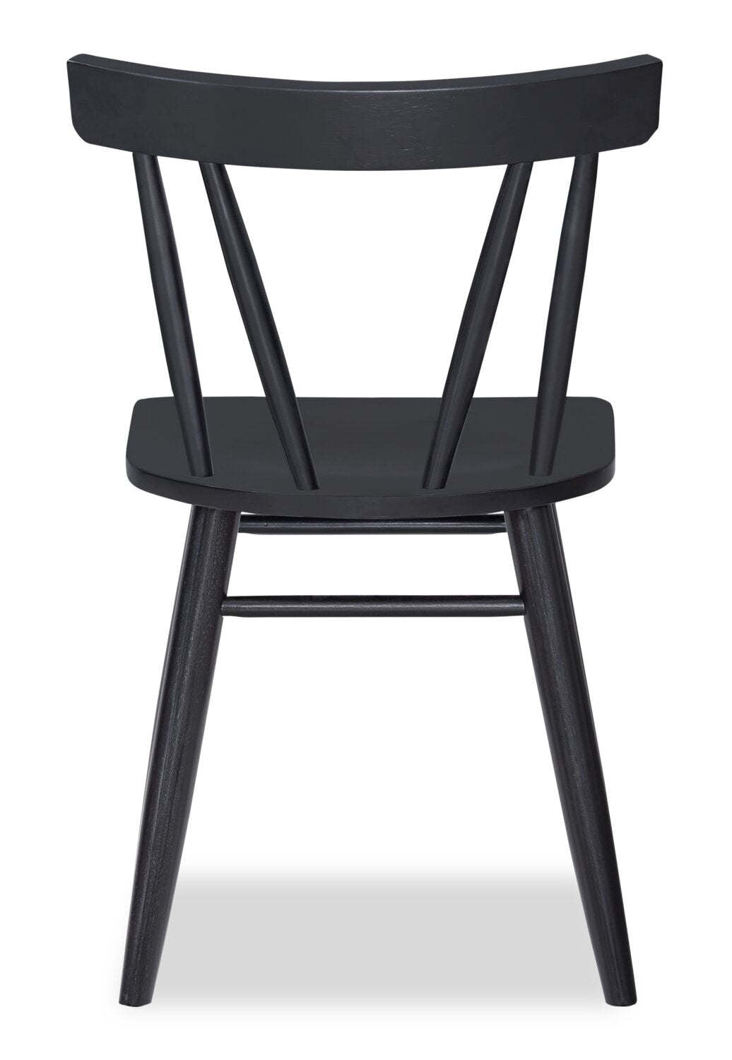 Chaise de salle à manger Remi avec dossier à lattes courbé - noire | Remi Dining Chair with Curved Slat-Back - Black