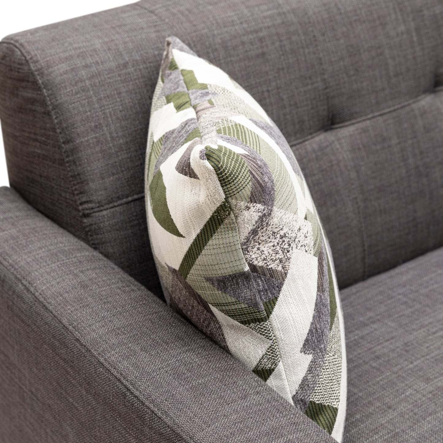 Sofa Freeman de Kort & Co. de 80 po de format condo en tissu d’apparence lin avec base et pattes en bois - gris anthracite