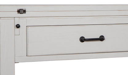 Harper 60 Modern Sofa Table with Storage and Shelf - White Pine|Table de salon moderne Harper de 60 po avec rangement et tablette - pin blanc