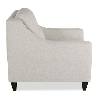 Fabriqué au Canada Cindy Crawford Home Chaise Kylie 32 en tissu d'apparence lin avec capitonnage de boutons - Zeus Pearl | Fauteuil Kylie de Cindy Crawford Home de 32 po fabriqué au Canada en tissu d'apparence lin avec capitonnage - perle Zeus