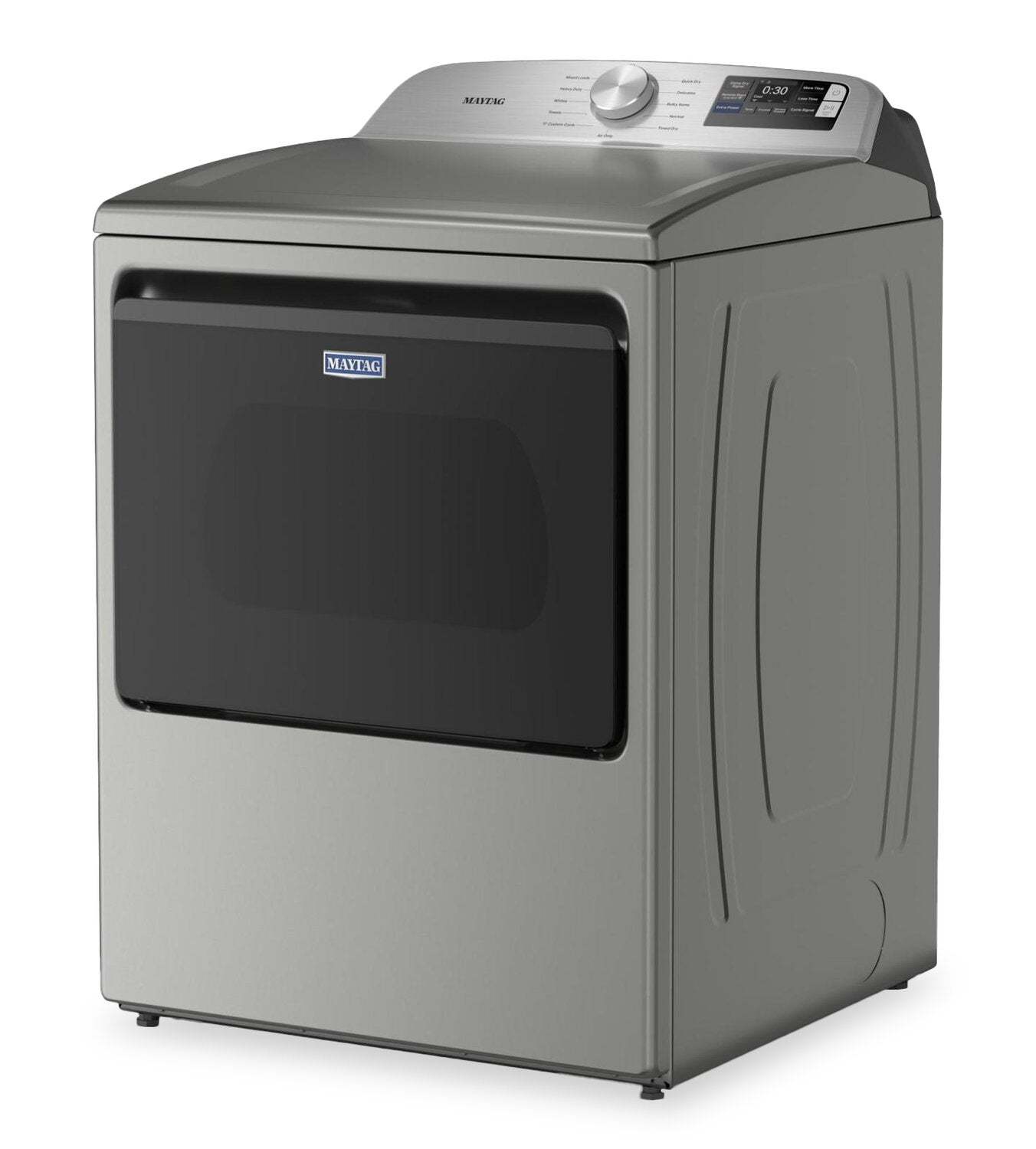 Maytag 6,0 pi³ Laveuse intelligente à chargement par le haut et 7,4 pi³ Sécheuse électrique - Argenté radieux | Maytag 6,0 Cu. Ft. Smart Top-Load Washer and 7.4 Cu. Ft. Electric Dryer - Radiant Silver
