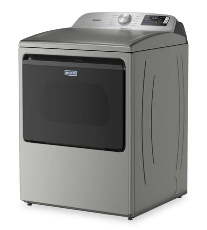 Maytag 6,0 pi³ Laveuse intelligente à chargement par le haut et 7,4 pi³ Sécheuse électrique - Argenté radieux | Maytag 6,0 Cu. Ft. Smart Top-Load Washer and 7.4 Cu. Ft. Electric Dryer - Radiant Silver