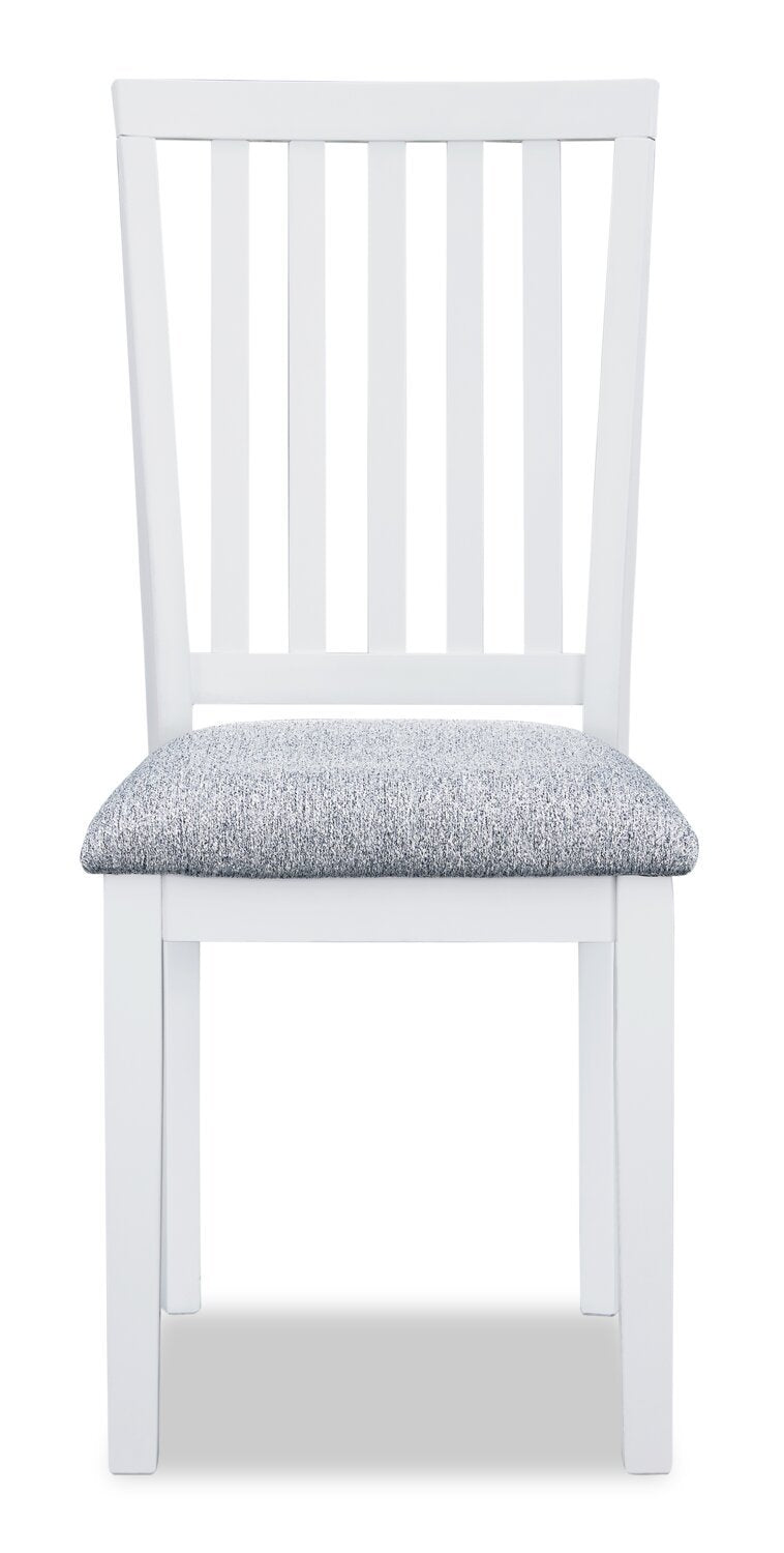 Ensemble de salle à manger Bryn 3 pièces avec 42 tables à abattant et 2 chaises, tissu - bicolore blanc et gris | Ensemble de salle à manger Bryn 3 pièces avec table de 42 po à abattant et 2 chaises - deux teintes, blanc et gris