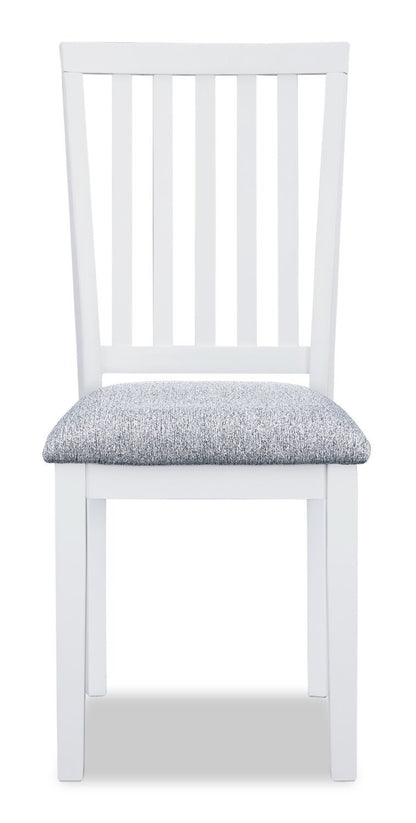 Ensemble de salle à manger Bryn 3 pièces avec 42 tables à abattant et 2 chaises, tissu - bicolore blanc et gris | Ensemble de salle à manger Bryn 3 pièces avec table de 42 po à abattant et 2 chaises - deux teintes, blanc et gris