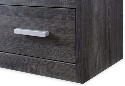 Bureau d'angle réversible Owen 55 avec 4 tiroirs et compartiments - Gris vieilli|Bureau en coin réversible Owen de 55 po à 4 tiroirs et compartiments - gris vieilli