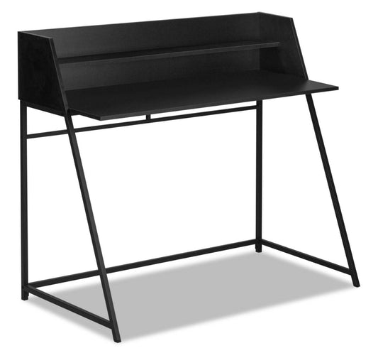 Bureau Lawson 47.25 avec petite niche - Noir|Bureau Lawson de 47,25 po avec petite crédence - noir