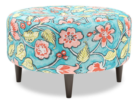 Fabriqué au Canada Sofa Lab personnalisable Pouf en tissu The Curve 31 - Malibu multicolore | Pouf The Curve de Sofa Lab de 31 po fabriqué au Canada en tissu - Malibu multicolore | CURV1144