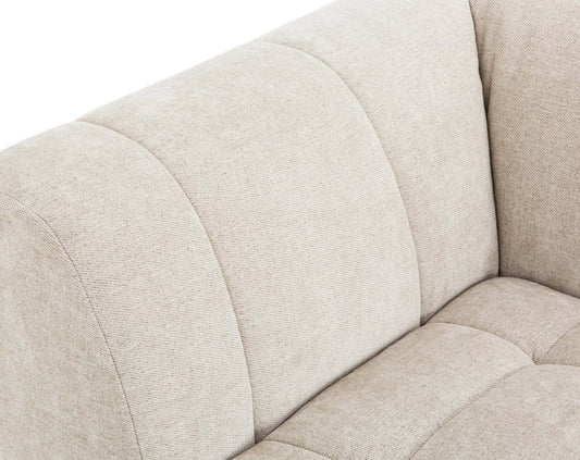 Kort & Co. Canapé sectionnel modulaire Oaklyn 4 pièces en tissu avec coussins de siège capitonnés - beige