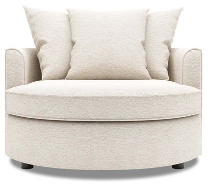 Fauteuil d’appoint enveloppant Sofa Lab de 48 po fabriqué au Canada en tissu de chenille - beige Luxury Sand | CUDD3093