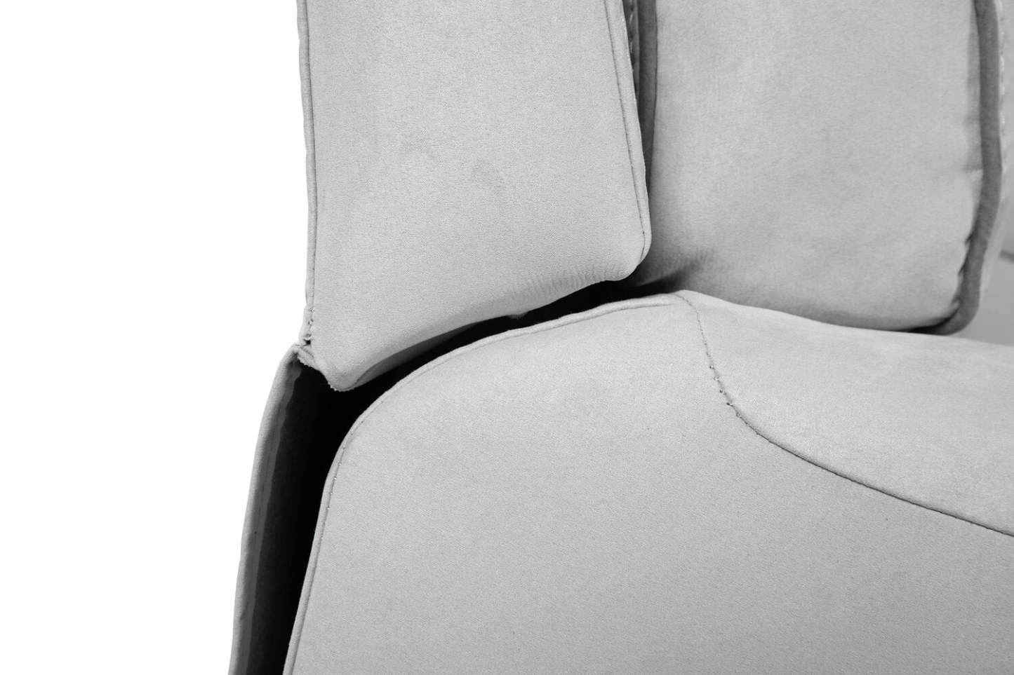 Cindy Crawford Home Newport 6-Piece Faux Suede Power Reclining Sectional with Armless Reclining Chair - Grey | Sofa sectionnel à inclinaison électrique Newport de Cindy Crawford Home 6 pièces en suédine avec fauteuil inclinable sans accoudoirs - gris