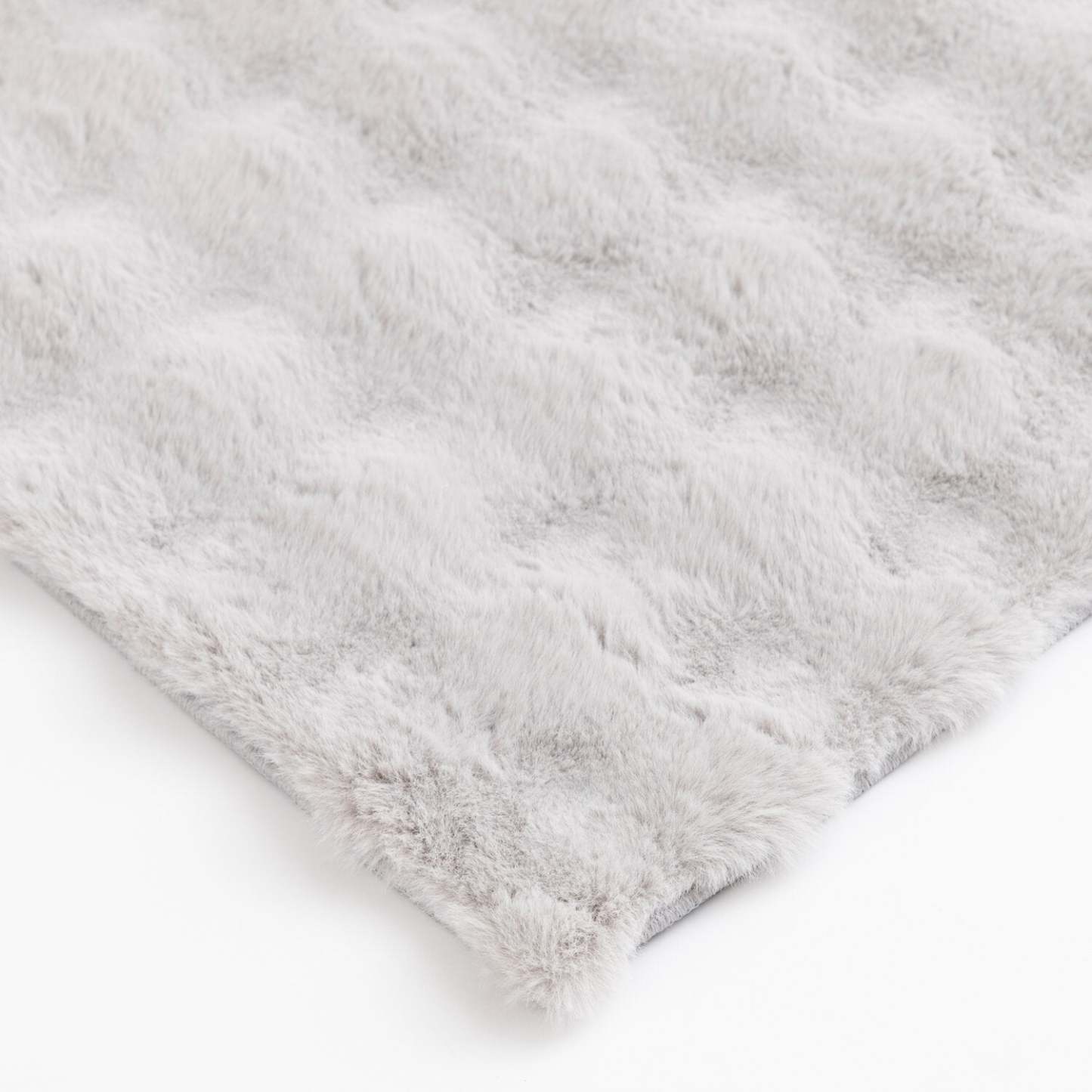 Tapis d'aire en fausse fourrure gris clair avec dos en mousse à mémoire de forme - 5 pi x 7 pi | Carpette Bubble en fausse fourrure gris clair avec revers en mousse à mémoire de forme - 5 pi x 7 pi | BUBBLG06