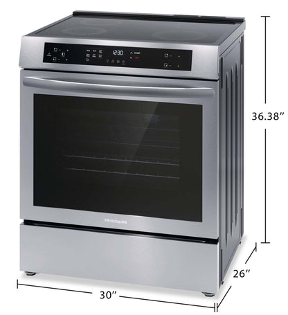 Cuisinière à induction Frigidaire de 5,3 pi³ avec surface de cuisson facile à nettoyer et cuisson par convection - Acier inoxydable…