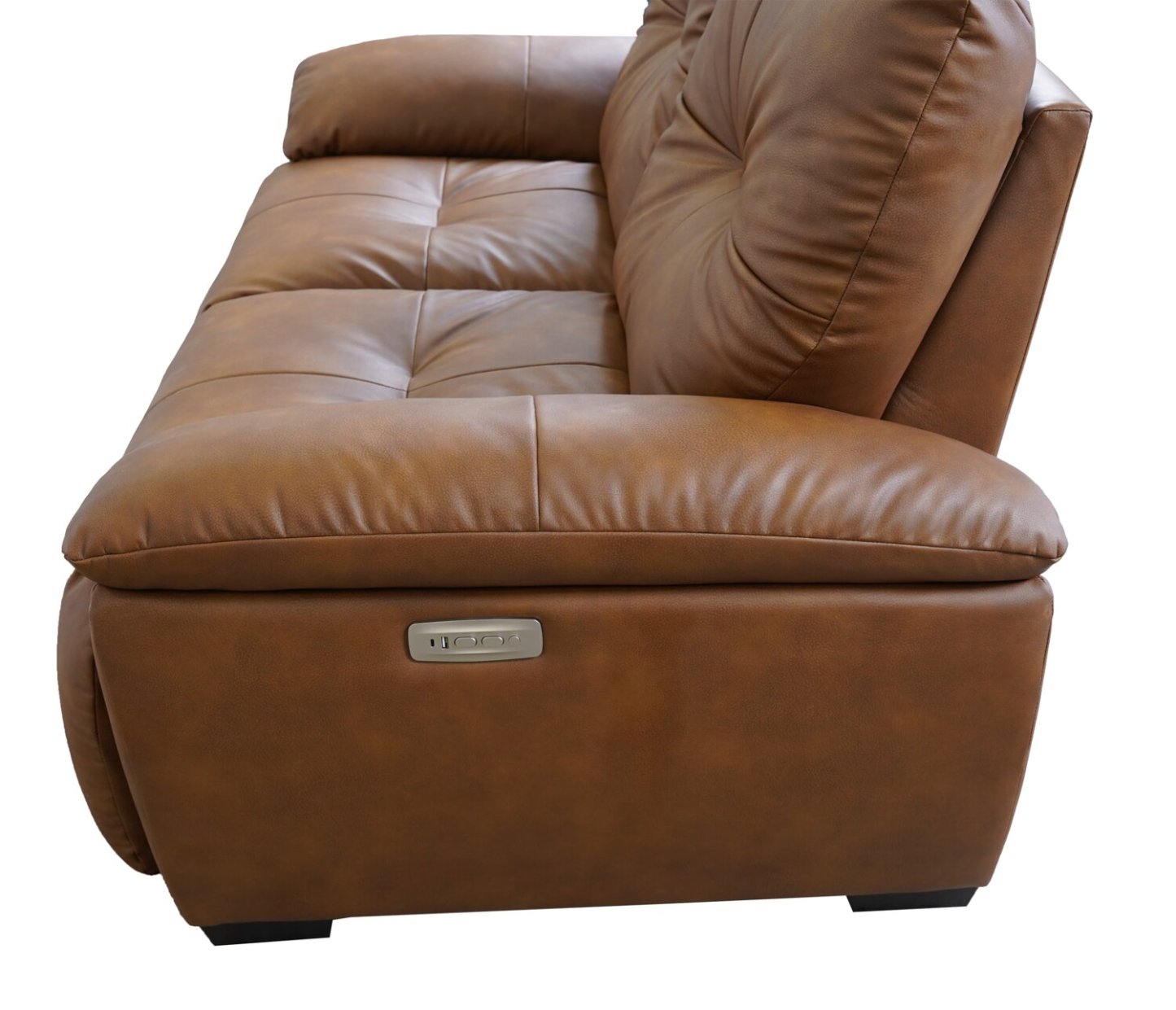 Bello 67 Fauteuil d'amour en tissu simili cuir avec inclinaison électrique - Marron
