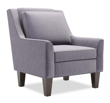 Fauteuil d’appoint club Sofa Lab personnalisable de 29 po en tissu de velours avec pattes en bois - gris Granite Grey | Fauteuil d’appoint club Sofa Lab de 29 po fabriqué au Canada en tissu de velours avec pattes en bois - gris Granite Grey | CLUB3388