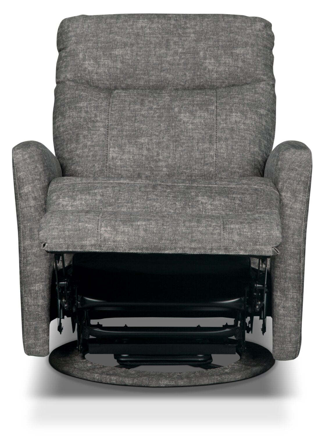 Jeffry 30.3 Fauteuil inclinable pivotant et coulissant en tissu velours - Gris | Fauteuil pivotant, coulissant et inclinable Jeffry de 30,3 po en tissu de velours - gris