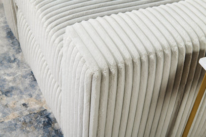 Fauteuil Willow de 40 po en tissu gris clair avec accoudoirs rectilignes et coussins de siège et de dossier réversibles | WIL2GYCH