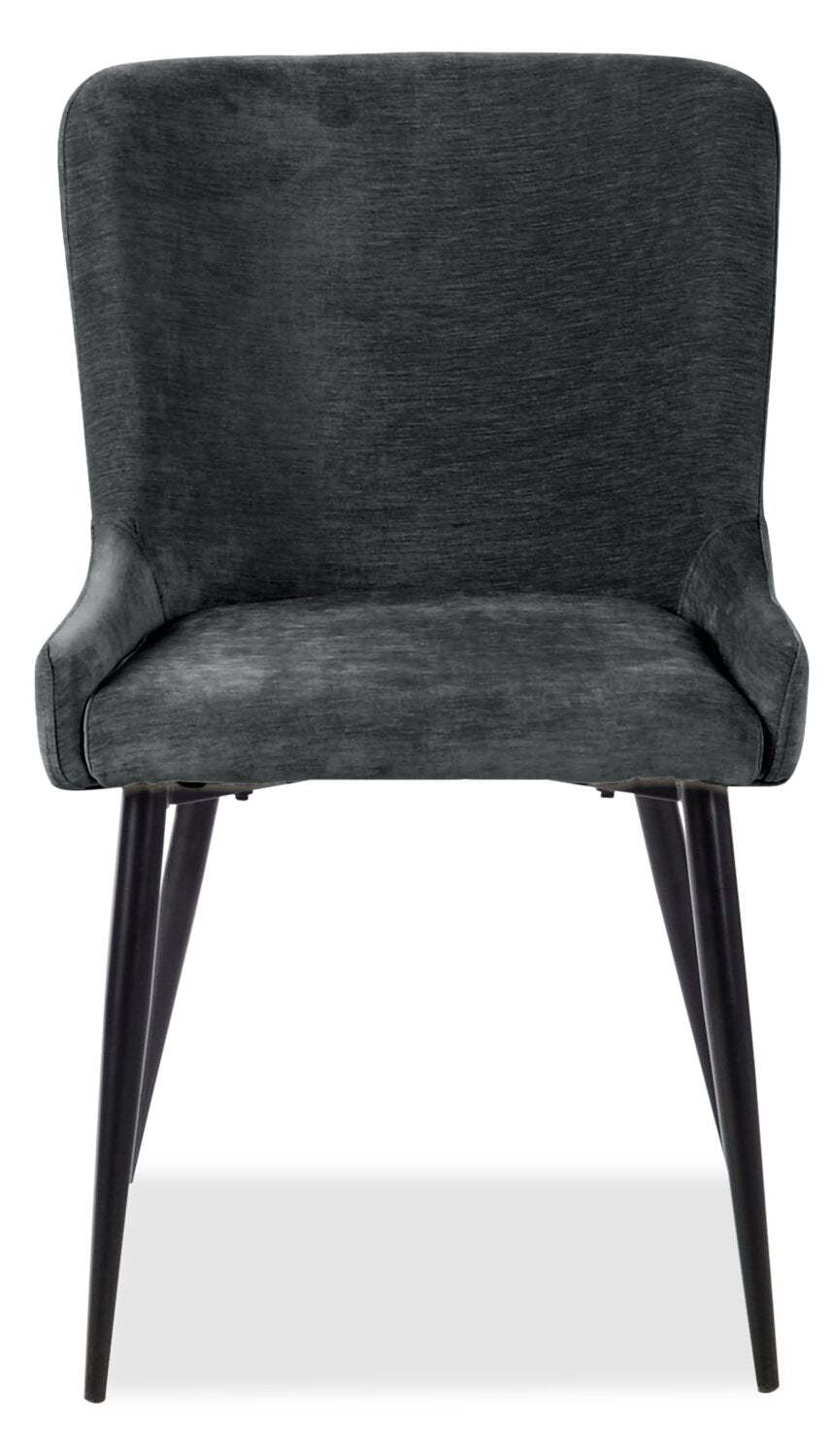 Chaise de salle à manger Lexi avec tissu d'apparence velours, métal - gris | Chaise de salle à manger Lexi en tissu d'apparence velours et en métal - grise