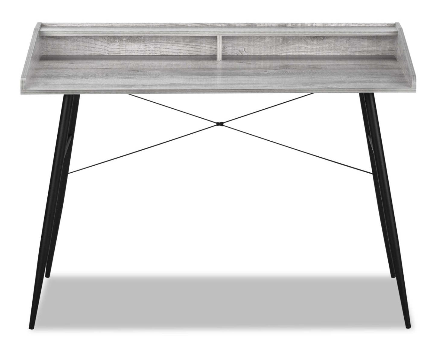 Bureau Jeremy 47.25 avec petite niche - Gris|Bureau Jeremy de 47,25 po avec petite crédence - gris