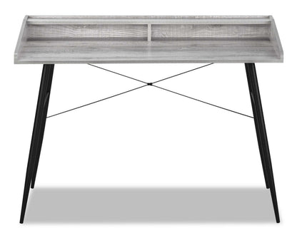 Bureau Jeremy 47.25 avec petite niche - Gris|Bureau Jeremy de 47,25 po avec petite crédence - gris