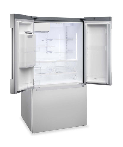 Bosch 36 26 Cu. Ft. 100 Series Smart French-Door Refrigerator - Stainless Steel - B36FD10ENS | Réfrigérateur intelligent Bosch série 100 de 36 po et de 26 pi3 à portes françaises - acier inoxydable - B36FD10ENS | B36FD10S