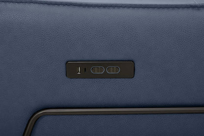 Fauteuil à inclinaison électrique Riviera en cuir véritable de qualité supérieure - bleu