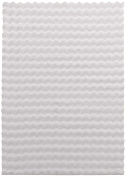 Tapis d'aire en fausse fourrure gris clair avec dos en mousse à mémoire de forme - 5 pi x 7 pi | Carpette Bubble en fausse fourrure gris clair avec revers en mousse à mémoire de forme - 5 pi x 7 pi | BUBBLG06