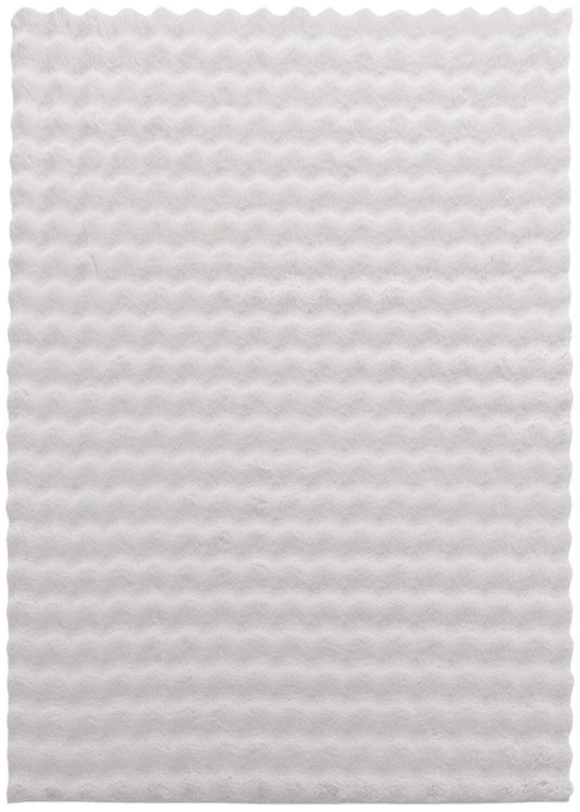 Tapis d'aire en fausse fourrure gris clair avec dos en mousse à mémoire de forme - 5 pi x 7 pi | Carpette Bubble en fausse fourrure gris clair avec revers en mousse à mémoire de forme - 5 pi x 7 pi | BUBBLG06
