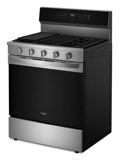 Cuisinière intelligente à gaz Whirlpool de 5 pi³ avec friture à air et autonettoyage - acier inoxydable - WFGS7530RZ | WFGS75RZ