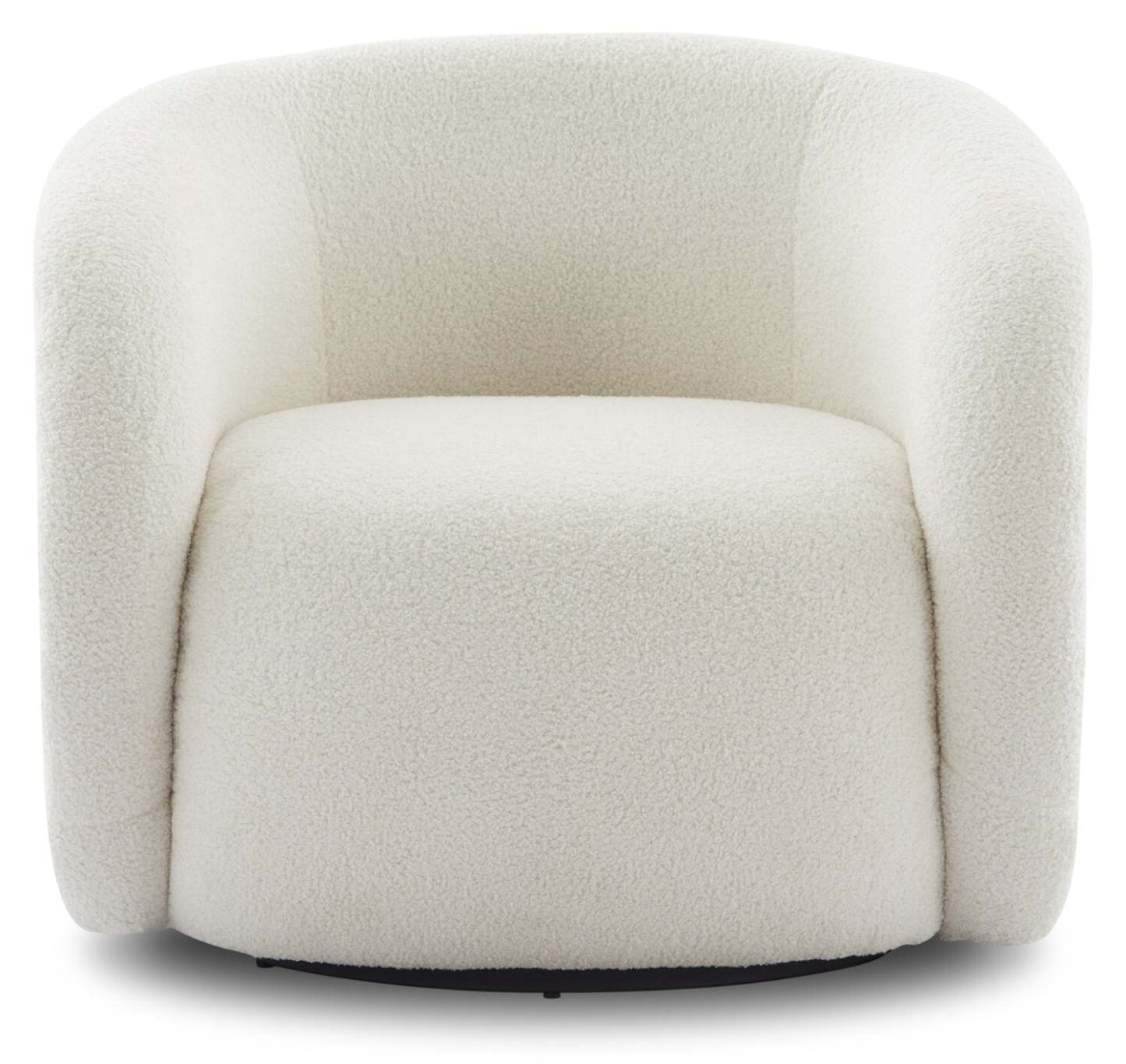 Fauteuil d'appoint courbé en tissu Sherpa Solo 31.1 - Crème glacée | Fauteuil d'appoint courbé Solo de 31,1 po en tissu sherpa - crème glacée