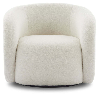 Fauteuil d'appoint courbé en tissu Sherpa Solo 31.1 - Crème glacée | Fauteuil d'appoint courbé Solo de 31,1 po en tissu sherpa - crème glacée