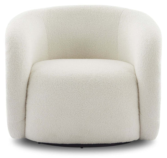 Fauteuil d'appoint courbé en tissu Sherpa Solo 31.1 - Crème glacée | Fauteuil d'appoint courbé Solo de 31,1 po en tissu sherpa - crème glacée