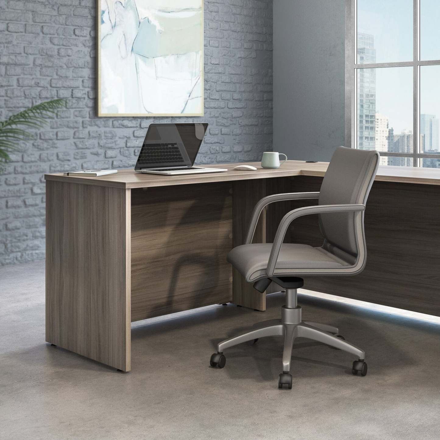 Affirm 45.16 Commercial Grade Office Desk Return - Hudson Elm|Retour pour bureau Affirm de 45,16 po de qualité commerciale - orme Hudson