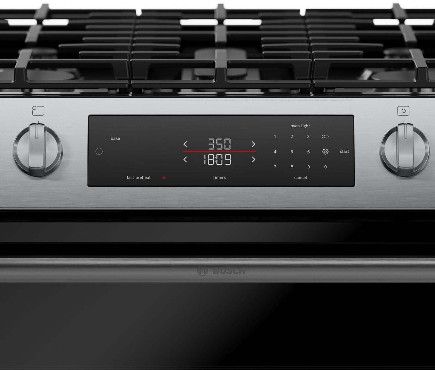 Bosch 30 5.8 Cu. Ft. 100 Series Gas Range with Rapid Preheat and Air Fry - Stainless Steel - HGF1050MUC | Cuisinière à gaz Bosch série 100 de 5,8 pi3 et de 30 po avec préchauffage rapide et friture à air - acier inoxydable - HGF1050MUC | HGF105MC