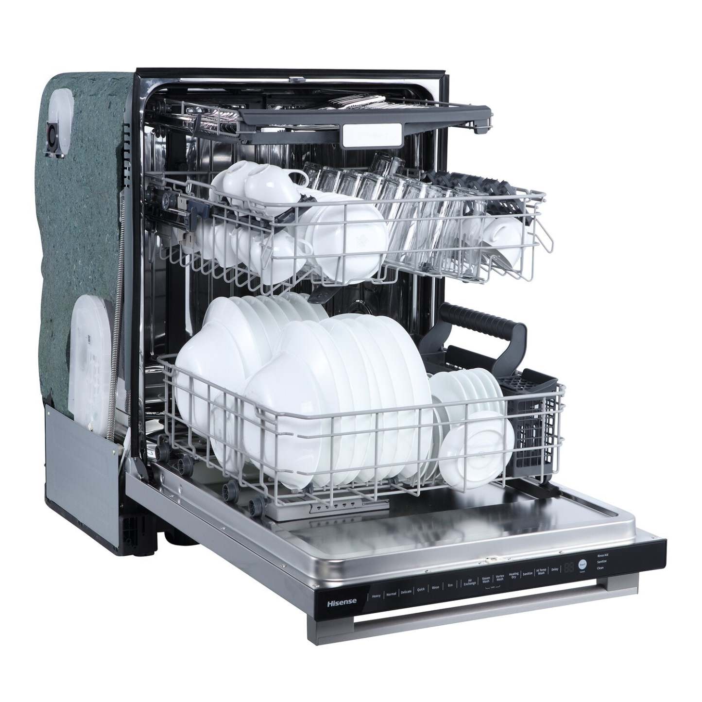 Lave-vaisselle encastré Hisense de 24 po et de 48 dBA avec commandes sur le dessus - acier inoxydable - HDW63314SS