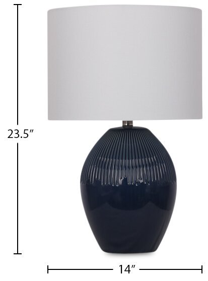 Kort &amp; Co. Penelope 24 Lampe de table en céramique bleue | Lampe de table Penelope de Kort &amp; Co. de 24 po en céramique bleue